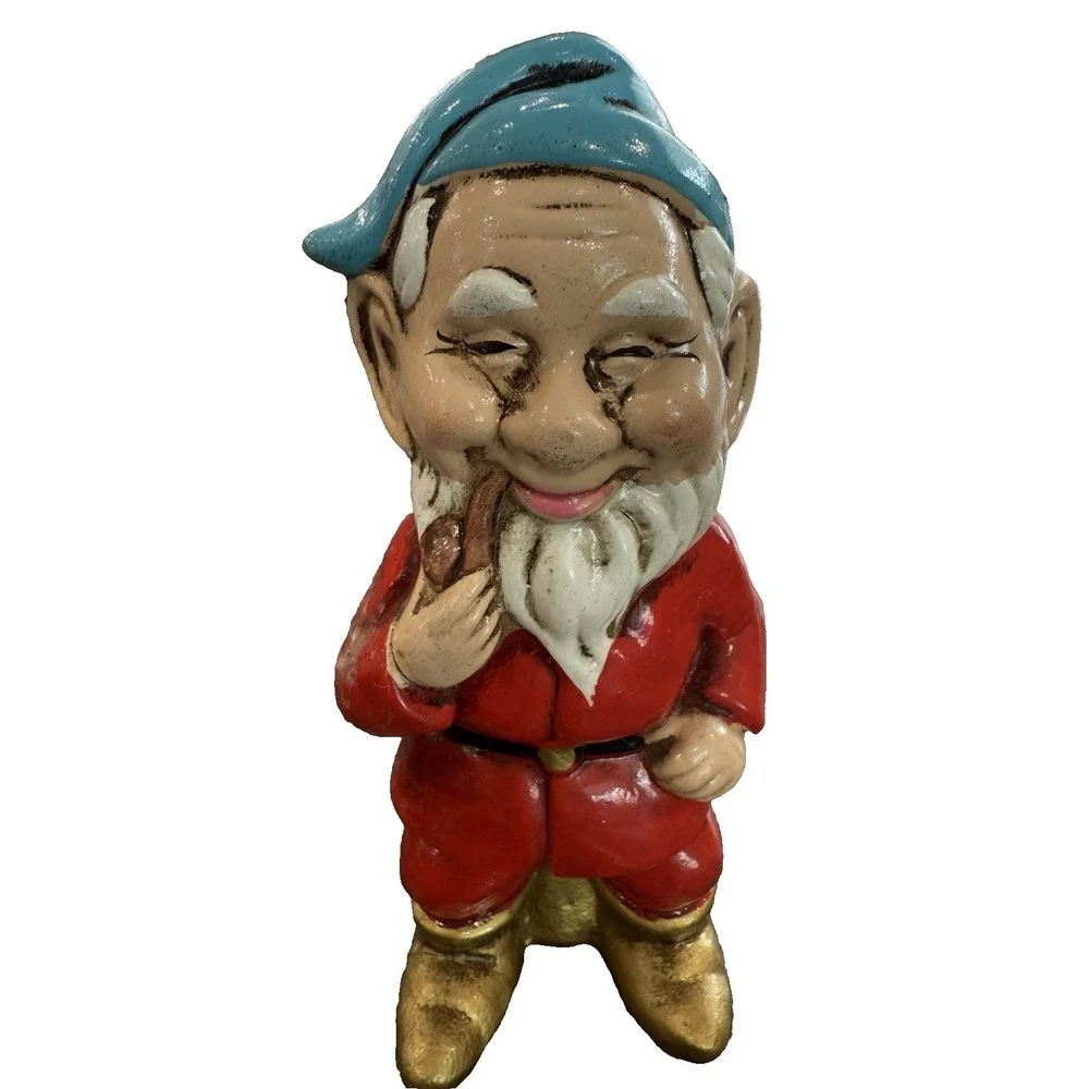2‎ Vintage Christmas Paper Mache Santa and Elf Japan 5